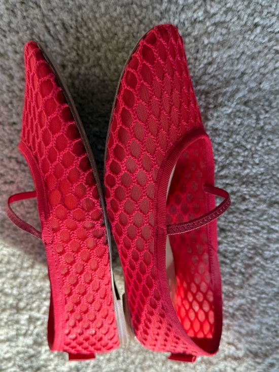 A.P.C. Shoes - A.P.C. Women’s Bright Red Mesh Slip-On Flats, size 36